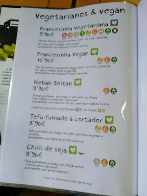 Menu ( bad pic, sorry) at Escondidinho in Mafra