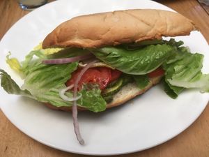 Torta Vegetariana (Without Cheese) at Cafe James Xilitla in Xilitla