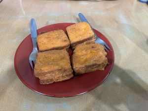 Tasty bread starters  at New Satkar Vegetarian Restaurant in Kathmandu