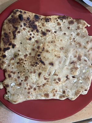 Garlic paratha  at New Satkar Vegetarian Restaurant in Kathmandu