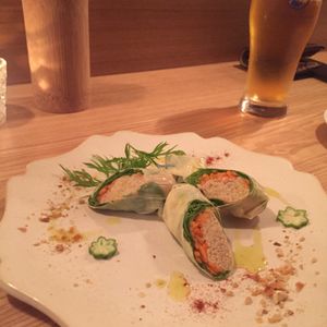 Hommus entree  at Ukishima Garden in Kyoto