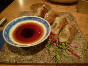 Gyoza at Ukishima Garden in Kyoto