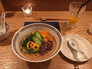 Creamy curry with ramen noodles. at Ukishima Garden in Kyoto