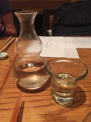 Sake pairing.  at Ukishima Garden in Kyoto