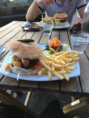 The New-Yorker and The Big bada boom burgers. 😋 at Voltaire in Bangor