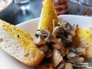 creamy mushroom starter at Voltaire at Voltaire in Bangor