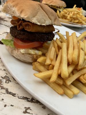 Who wouldn’t want spring rolls in a burger  at Voltaire in Bangor