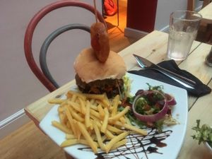 Big Badaboom Burger at Voltaire in Bangor