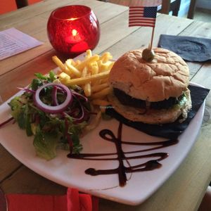 New York Burger at Voltaire in Bangor