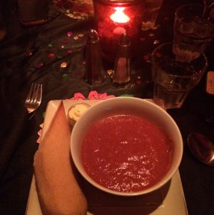 tomato & red pepper soup at Voltaire in Bangor