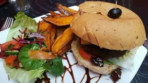 Ninja burger at Voltaire in Bangor