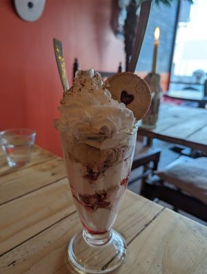 Jammie dodger sundae at Voltaire in Bangor