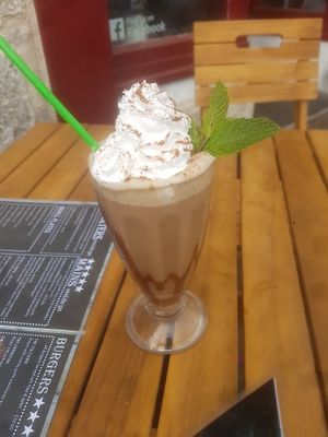Mint chocolate milkshake at Voltaire in Bangor