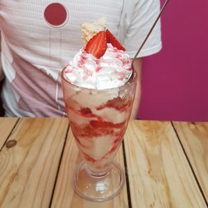 Vegan ice cream sundae at Voltaire in Bangor