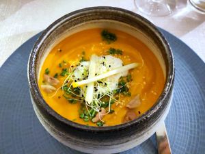 Pumpkin soup at La Couleuvrine in Sarlat-la-caneda