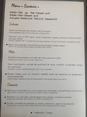 I had the 3 vegan courses which were color-coded :) at La Couleuvrine in Sarlat-la-caneda