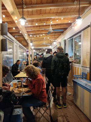 Waiting for our delicious vegan piada 😊 at Stuzzicheria Romagnola in Cervia