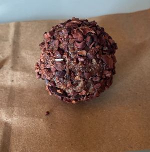 this was the paleo cookie but in ball form! It was kind of him to add this to accompany my coffee at Kupfert & Kim - Waterpark Place in Toronto