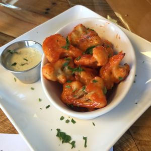buffalo cauliflower bites.  at Paisley Vegan Kitchen in Cocoa