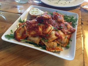 mushroom ravioli.  at Paisley Vegan Kitchen in Cocoa