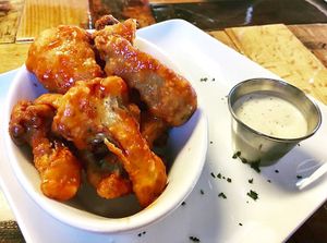 buffalo cauliflower bites at Paisley Vegan Kitchen in Cocoa