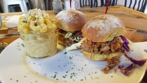 pulled jackfruit with mac & cheese at Paisley Vegan Kitchen in Cocoa