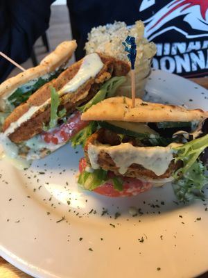 Falafel waffle at Paisley Vegan Kitchen in Cocoa