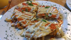 Buffalo Mac n cheeze quesadillas at Paisley Vegan Kitchen in Cocoa