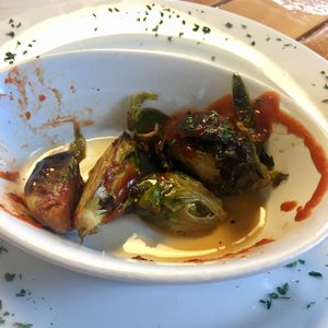 Sriracha brussels sprouts are devine at Paisley Vegan Kitchen in Cocoa