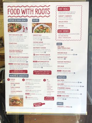Menu as of July, 2018. at B.GOOD in Portland