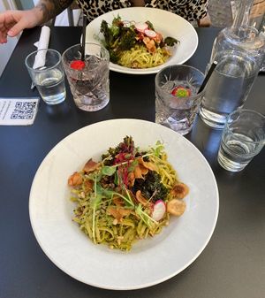 Pasta pesto  at Slottspaviljongen in Mariefred