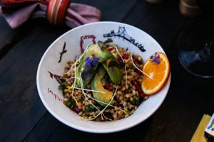 wheat salad with avocado and sprout at MASK Ethnic Fun in Antalya