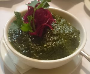 Aloo Palak (vegan)  at Hotel Saravana Bhavan in Croydon