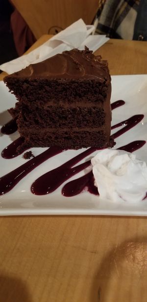 The chocolate cake was amazing! at Plant Matter Kitchen in London