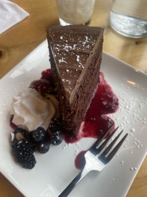 chocolate cake  at Plant Matter Kitchen in London