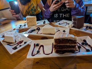 "Sweets From the Earth" dessert selection at Plant Matter Kitchen in London
