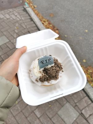 Cookies n cream tombstone donut at Little Jo Berry's in Ottawa