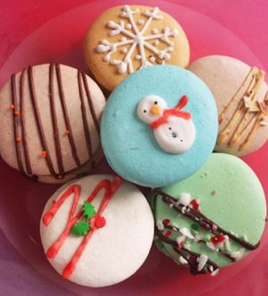 Holiday themed macarons at Little Jo Berry's in Ottawa