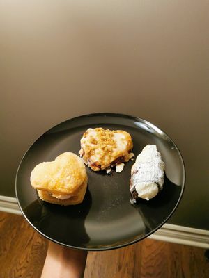 Raspberry flakie, cherry pop tart and cannoli at Little Jo Berry's in Ottawa