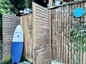 Outside wall with a shower head (common in beach areas in Brazil )  at Pura Rio in Rio De Janeiro