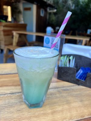 Pineapple, coconut water and spirulina  at Pura Rio in Rio De Janeiro
