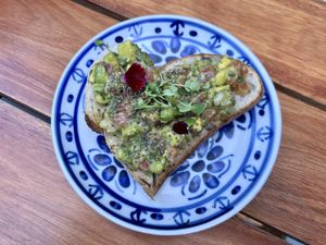 Guacamole toast   at Pura Rio in Rio De Janeiro
