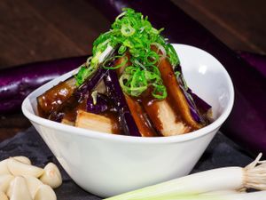 Szechuan Eggplant: Chinese eggplant wok-fried with a spicy chile-bean sauce at Yugo in Miami