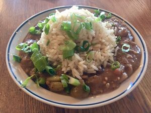 Smoky okra gumbo w/rice  at Krimsey's Cajun Kitchen in North Hollywood