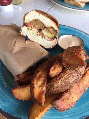 Sausage poboy at Krimsey's Cajun Kitchen in North Hollywood