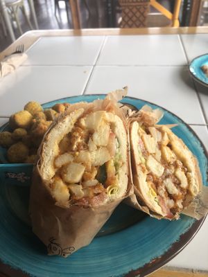 Po’boy and fried okra at Krimsey's Cajun Kitchen in North Hollywood
