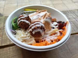 Falafel salad bowl at Humpit in Sheffield