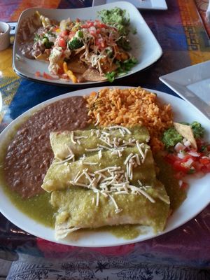 Enchiladas with salsa verde at Cantina Vallarta in Salmon Arm