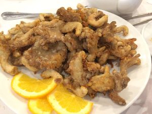 Salt and pepper deep fried oyster mushrooms at Sun Bo Kong Vegetarian in Vancouver