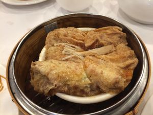 Stuffed bean curd skins at Sun Bo Kong Vegetarian in Vancouver